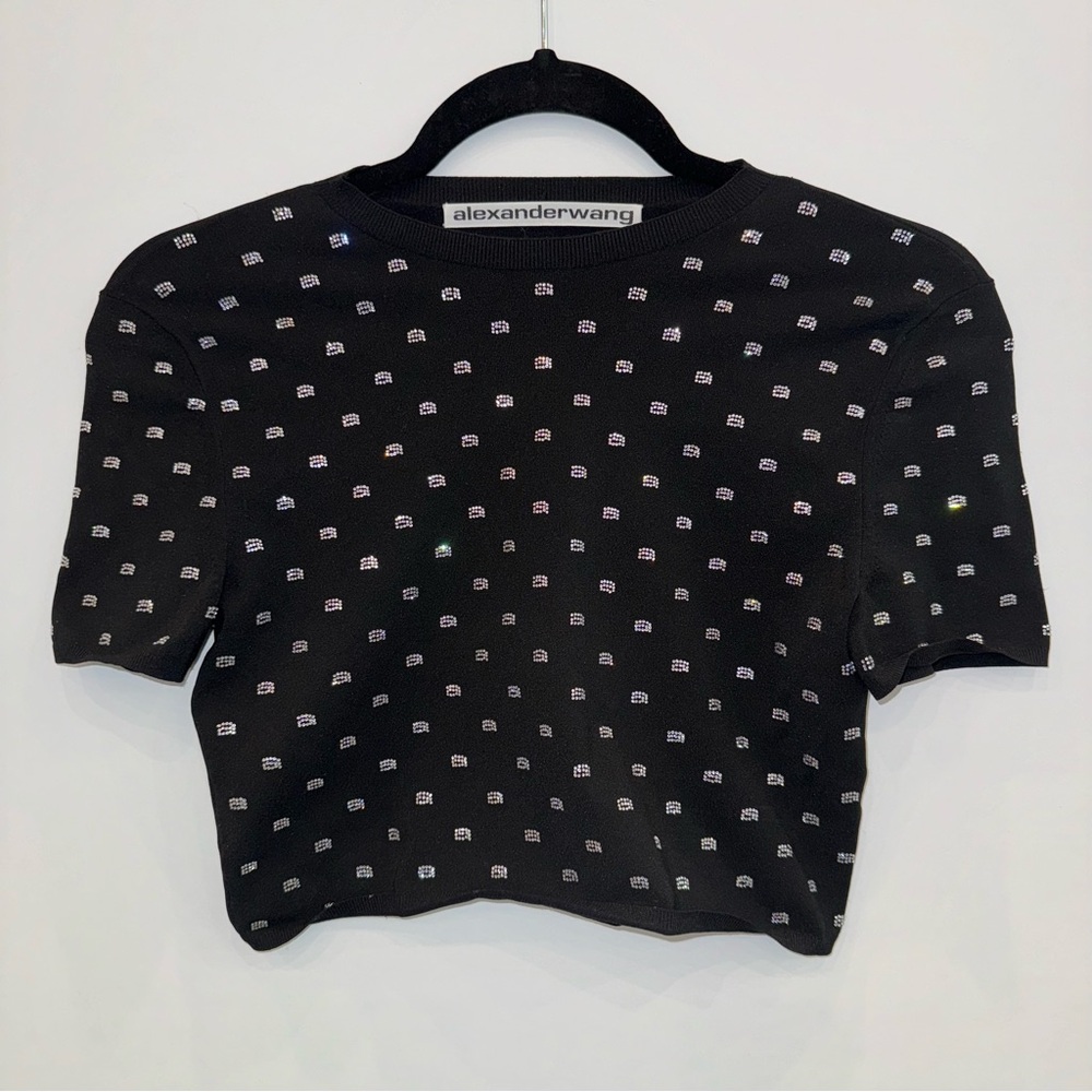 Alexander Wang Crystal A Cropped T Shirt #alexanderwang #crystal #cropped